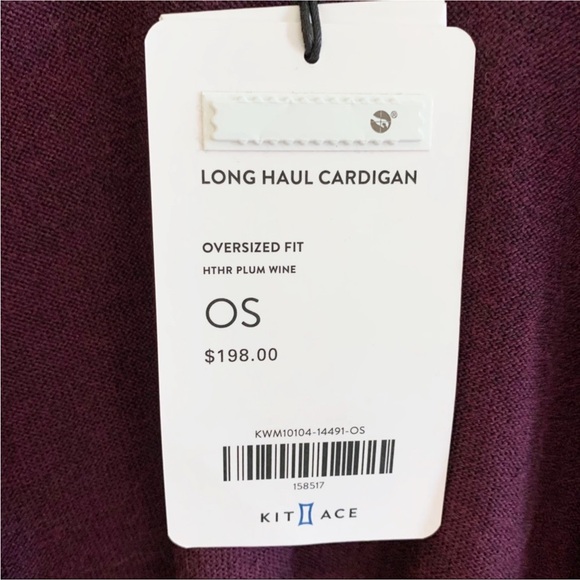 Kit Ace Long Haul Merino Wool Plum Cardigan - Picture 12 of 13